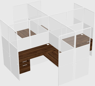 Shared l-shaped cubicles