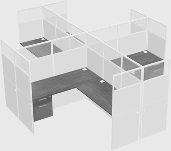 Shared l-shaped cubicles