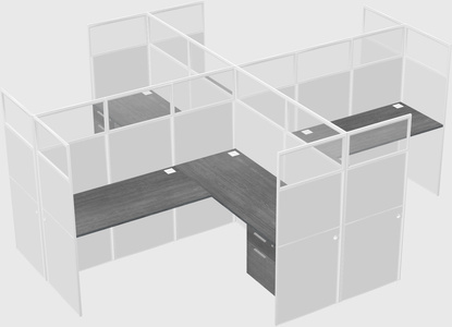 Shared l-shaped cubicles