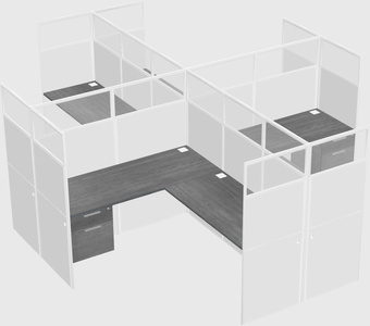 Shared l-shaped cubicles