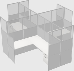 Shared l-shaped cubicles