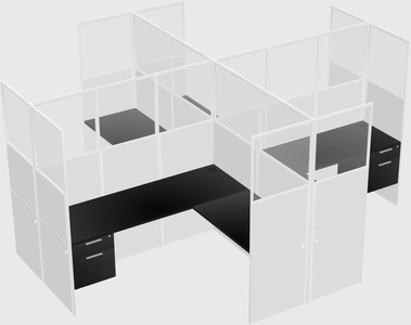 Shared l-shaped cubicles
