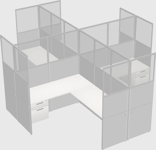 Shared l-shaped cubicles