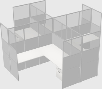 Shared l-shaped cubicles