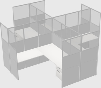 Shared l-shaped cubicles