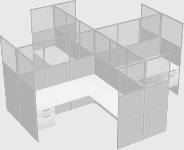 Shared l-shaped cubicles