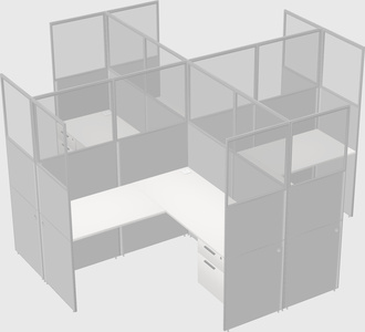 Shared l-shaped cubicles