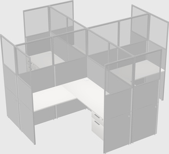 Shared l-shaped cubicles