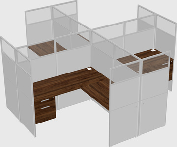 Shared L-shaped Cubicles