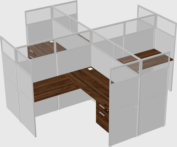 Shared l-shaped cubicles