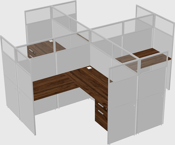 Shared l-shaped cubicles