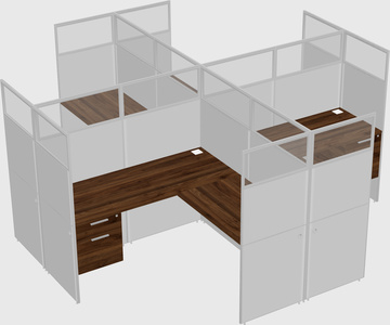 Shared l-shaped cubicles
