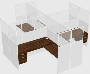 Shared l-shaped cubicles