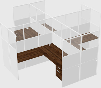 Shared l-shaped cubicles