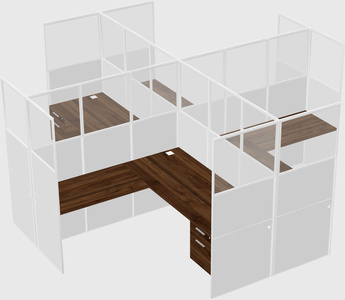 Shared l-shaped cubicles