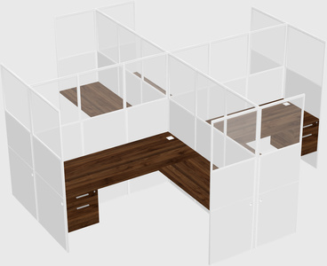 Shared l-shaped cubicles