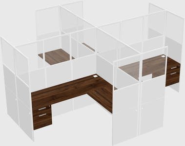 Shared l-shaped cubicles