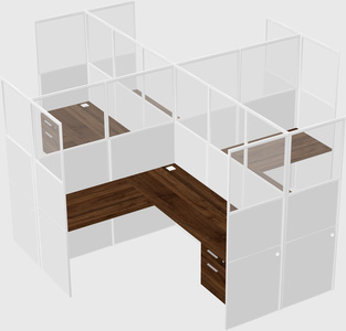 Shared l-shaped cubicles