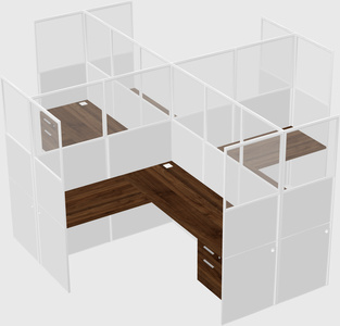 Shared l-shaped cubicles