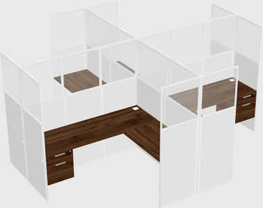 Shared l-shaped cubicles