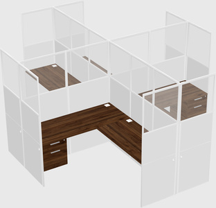 Shared l-shaped cubicles