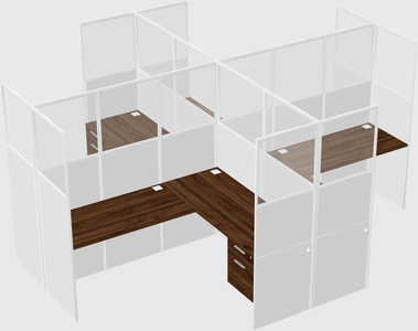 Shared l-shaped cubicles