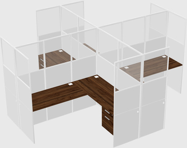 Shared l-shaped cubicles