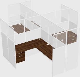 Shared l-shaped cubicles