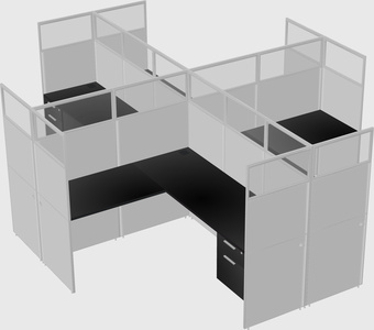Shared l-shaped cubicles