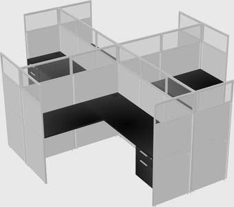 Shared l-shaped cubicles
