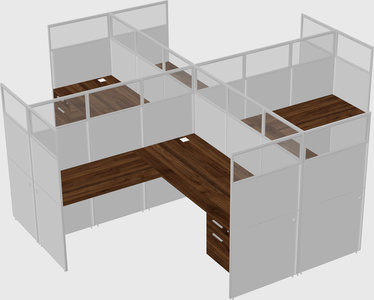 Shared l-shaped cubicles