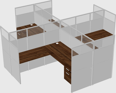 Shared l-shaped cubicles