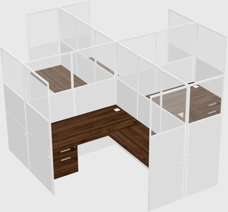 Shared L-shaped Cubicles