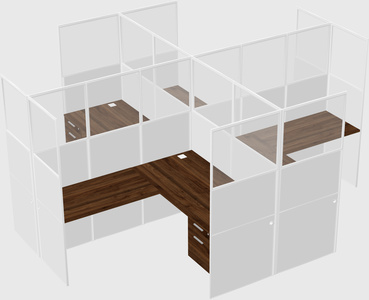 Shared l-shaped cubicles