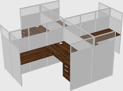 Shared l-shaped cubicles