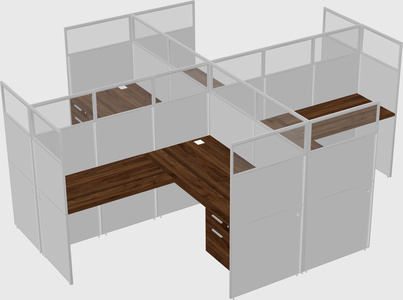 Shared l-shaped cubicles