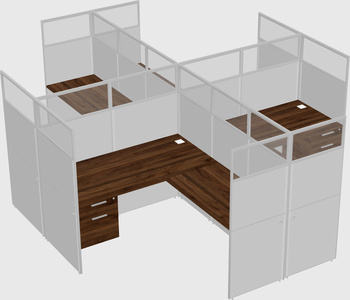 Shared l-shaped cubicles