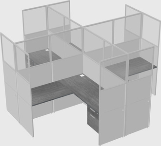 Shared l-shaped cubicles