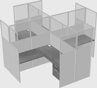 Shared l-shaped cubicles