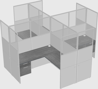 Shared l-shaped cubicles