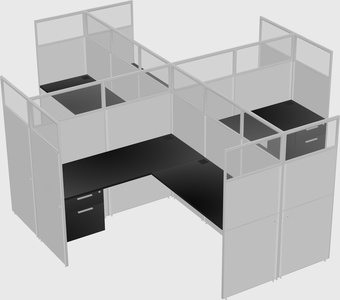 Shared l-shaped cubicles