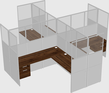 Shared l-shaped cubicles