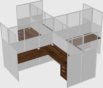 Shared l-shaped cubicles
