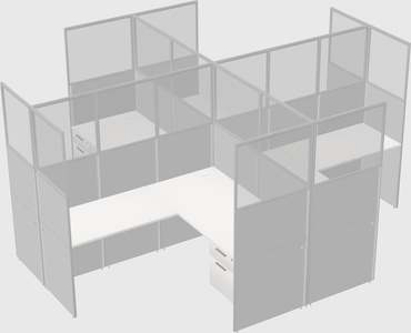 Shared l-shaped cubicles