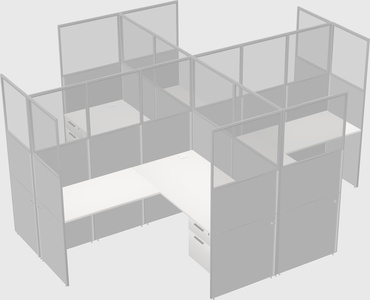 Shared l-shaped cubicles