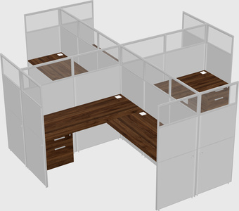 Shared l-shaped cubicles