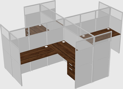 Shared l-shaped cubicles