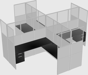 Shared l-shaped cubicles