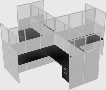 Shared l-shaped cubicles