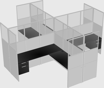 Shared l-shaped cubicles